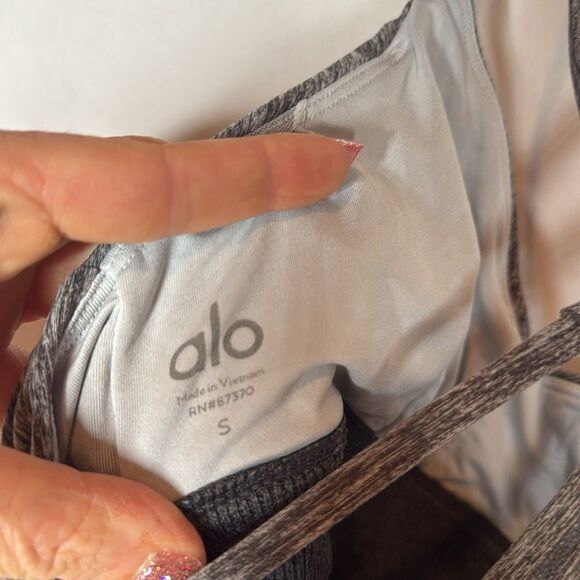 Alosoft Lavish Grey/Black Sports Bra. Size Small. - Picture 8 of 8